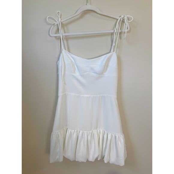NEW NWT Amanda Uprichard Ivy Bubble Skirt Mini Dress White Size Medium‎ - Picture 2 of 6